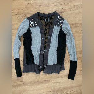 Womens sparkle and lace cardigan sweater